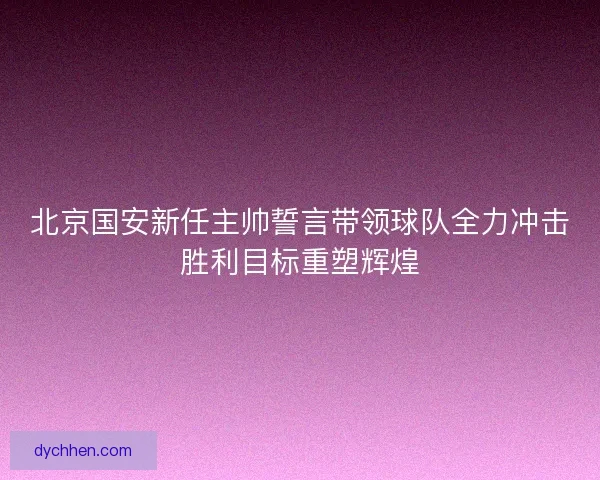 北京国安新任主帅誓言带领球队全力冲击胜利目标重塑辉煌